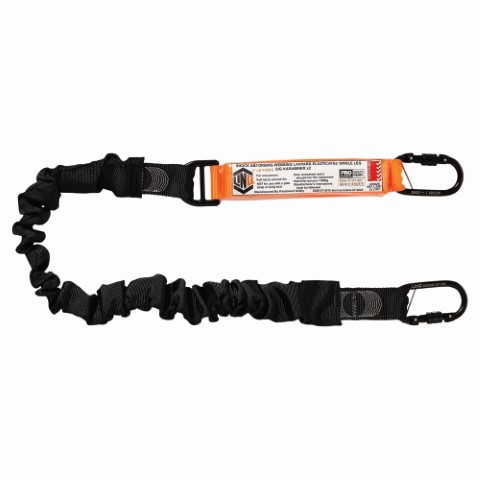 LINQ WEBBING LANYARD ELASTIC SGL LEG 2 X S.G KARABINER 2M LENGTH 2M